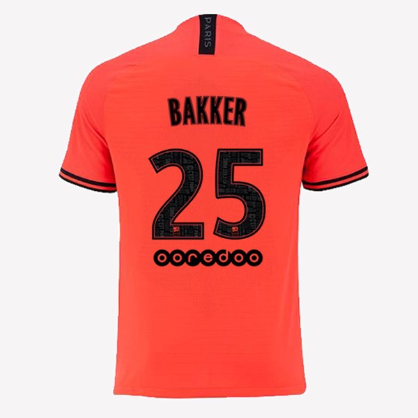 JORDAN Trikot Paris Saint Germain NO.25 Bakker Auswarts 2019-20 Orange Fussballtrikots Günstig